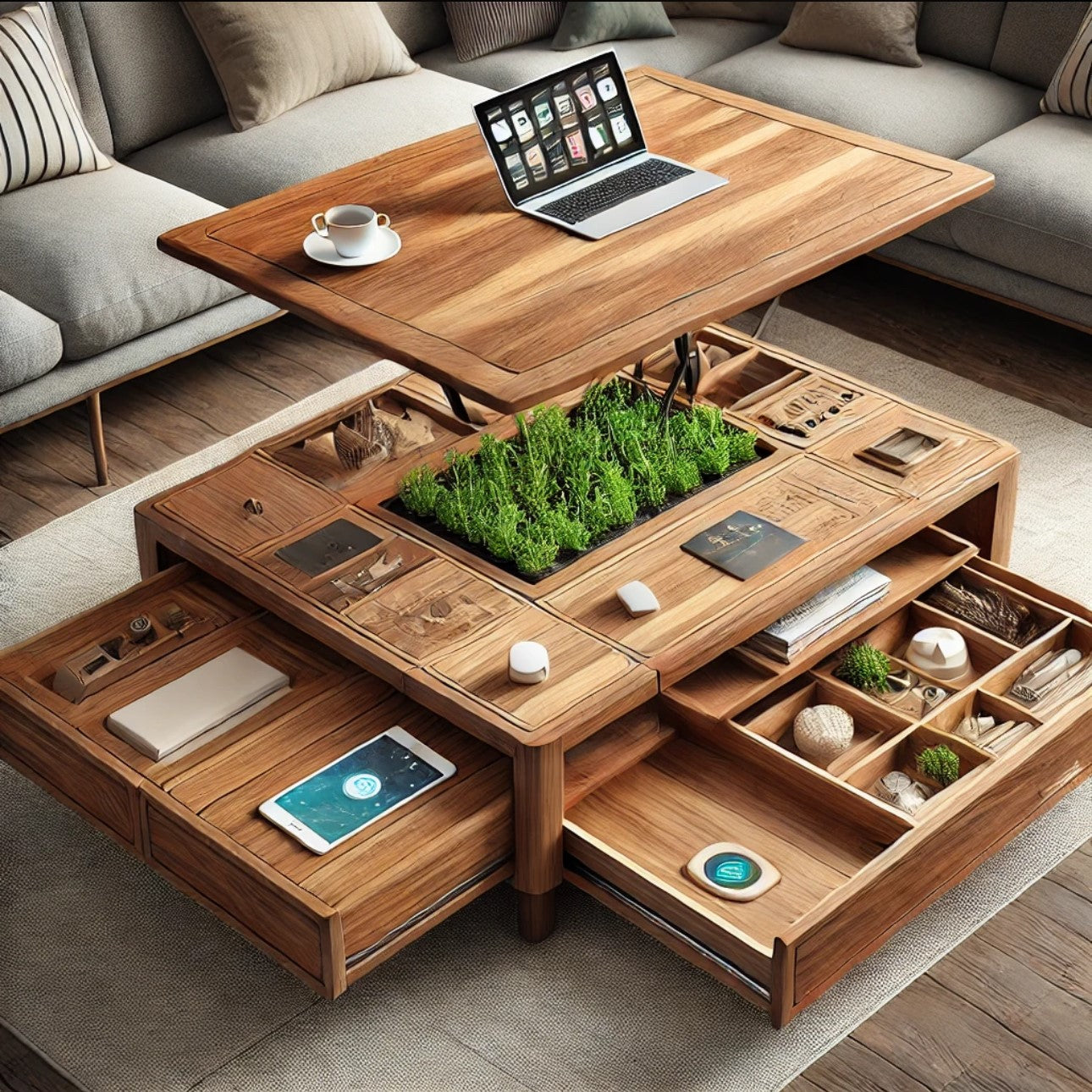 "DIY Smart Coffee Table Plan – Functional & Stylish Design"